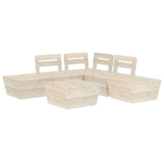 Vidaxl - Salon de jardin palette 6 pcs Bois d'épicéa imprégné vidaXL 3063717 - Imagen 2