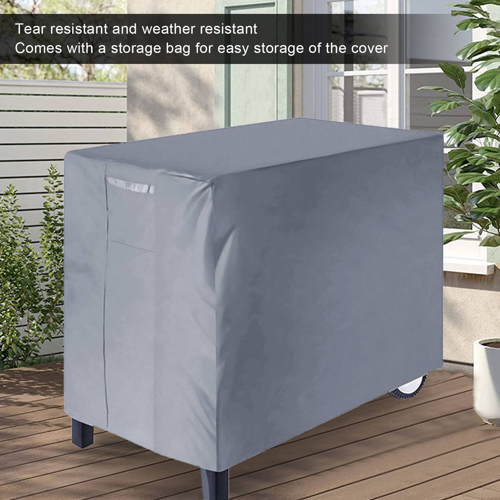 IntiMeg - Housse de protection solaire imperméable pour barbecue, en tissu Oxford 420D argenté, gris IntiMeg - Image 4