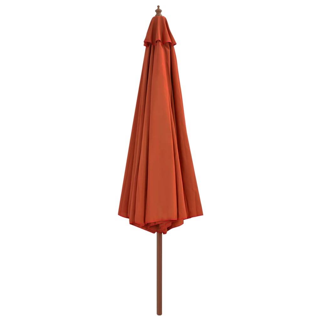 Helloshop26 - Parasol mobilier de jardin avec mât en bois 350 cm orange - Imagen 2