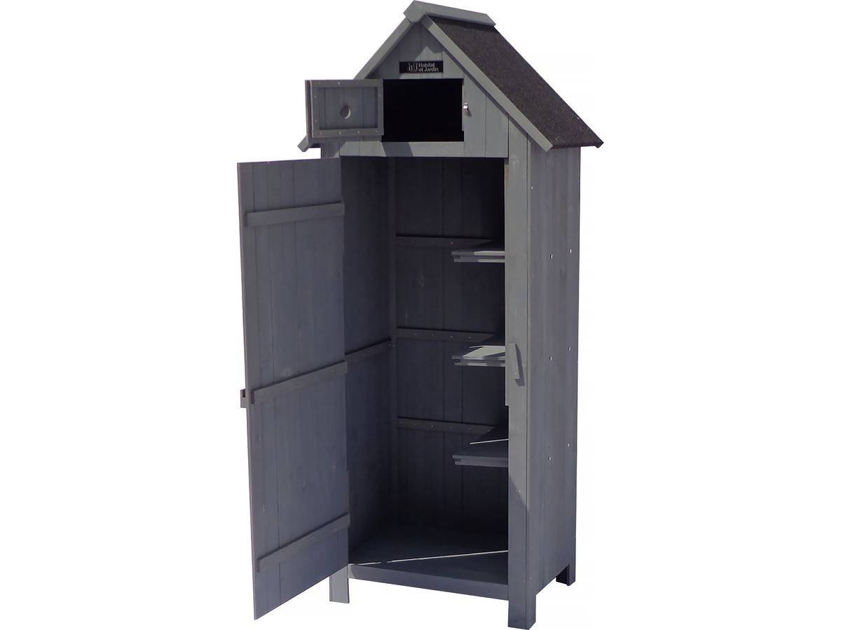 Habitat Et Jardin - Armoire De Jardin "cabanon" - 77 X 54.5 X 179 Cm - Anthracite -habitat Et Jardin - Imagen 3