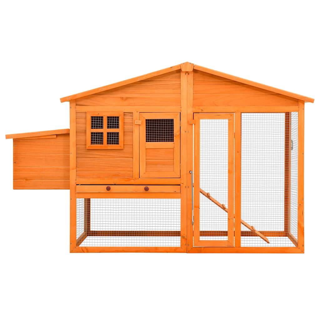 Grand poulailler bois de sapin avec nichoir et parc extérieur Brun – ComfortXL Outdoor Living - Image 2