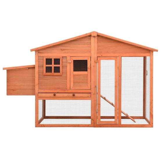 Grand poulailler bois de sapin avec nichoir et parc extérieur Brun – ComfortXL Outdoor Living - Image 3