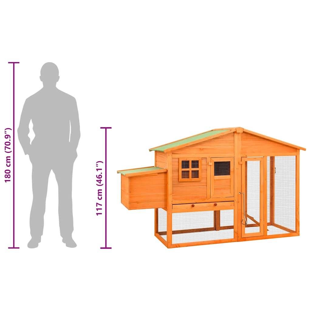 Grand poulailler bois de sapin avec nichoir et parc extérieur Brun – ComfortXL Outdoor Living - Image 10