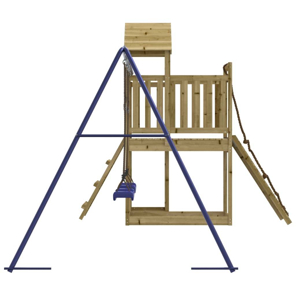 Helloshop26 - Aire de jeux d'extérieur balançoires toboggan portiques robuste jeux jardin 357 x 248 x 214 cm bois de pin imprégné - Imagen 5