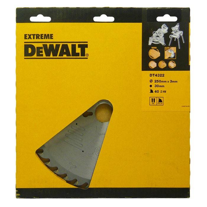 Lame scie stationnaire DT4322 Ø250 DEWALT pour tous usages - alésage 30 - 40 dents positif - DT4322 - Image 2