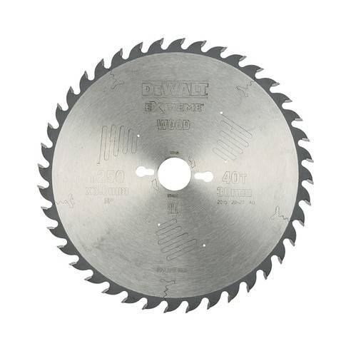 Lame scie stationnaire DT4322 Ø250 DEWALT pour tous usages - alésage 30 - 40 dents positif - DT4322 - Image 1
