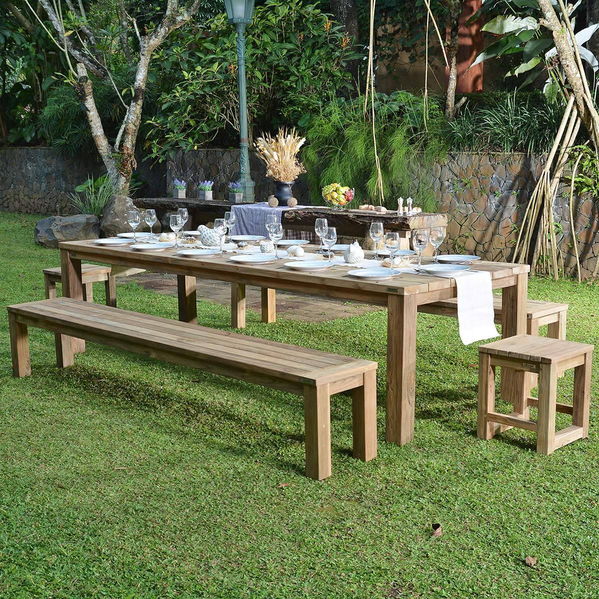 Banc en teck recyclé 270 cm Callao - Gecko Jardin - Image 4