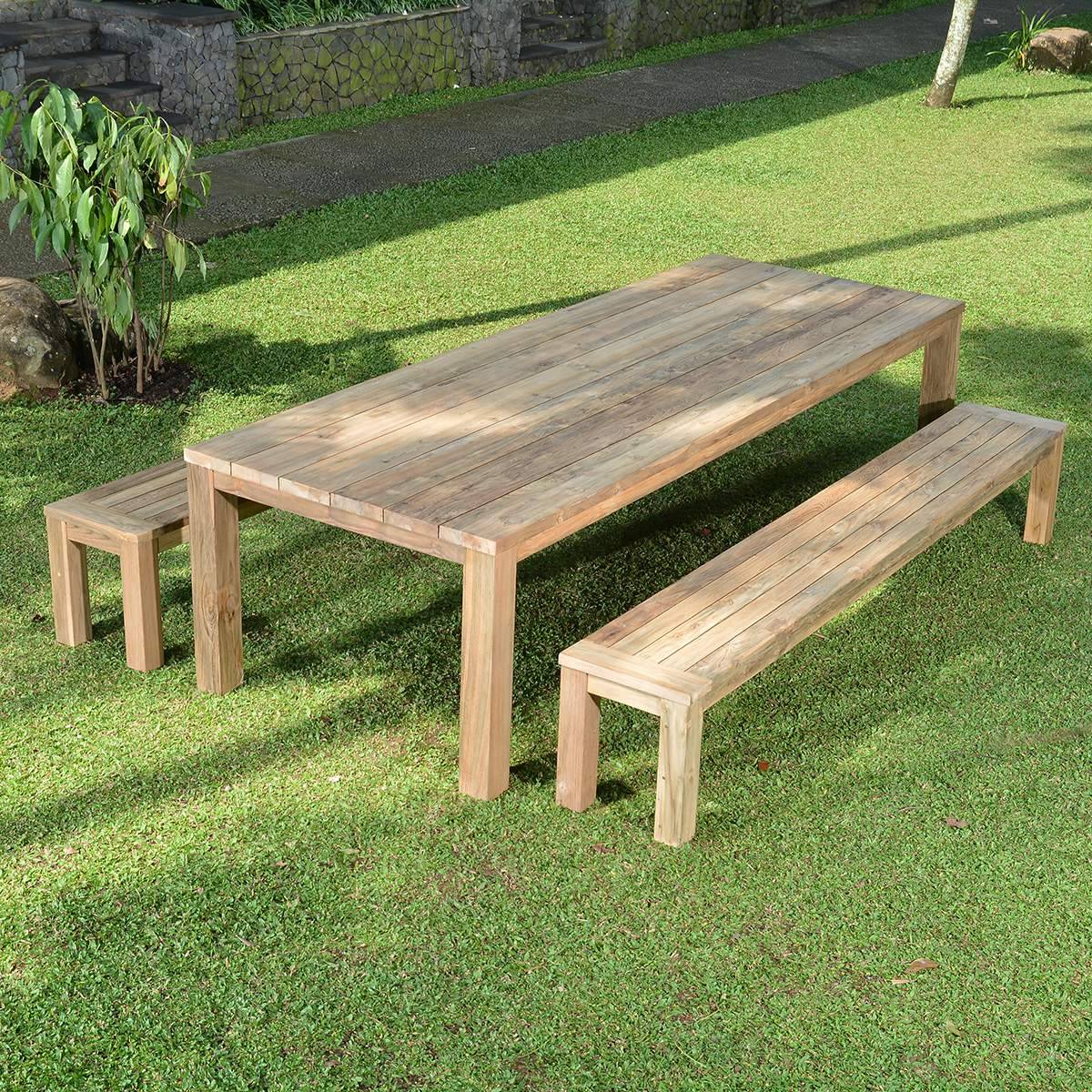 Banc en teck recyclé 270 cm Callao - Gecko Jardin - Image 1