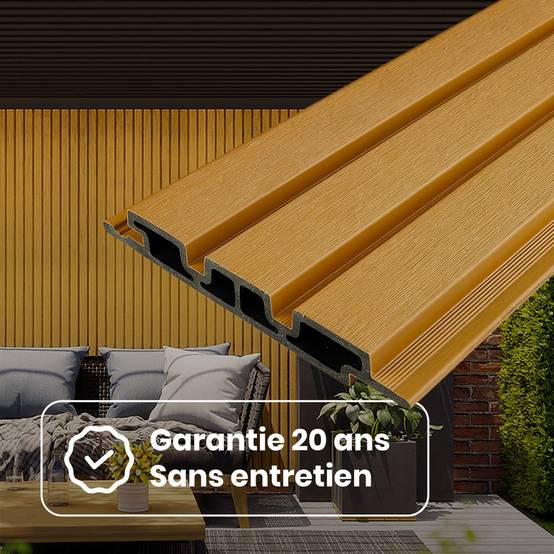Kit Bardage Composite MEZZO Latte - Superficie : 15m² - Dimension des lames : 220x17,8x2,3 cm - Aspect mat - Image 6