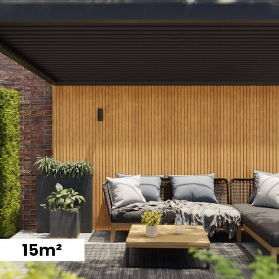 Kit Bardage Composite MEZZO Latte - Superficie : 15m² - Dimension des lames : 220x17,8x2,3 cm - Aspect mat - Image 1