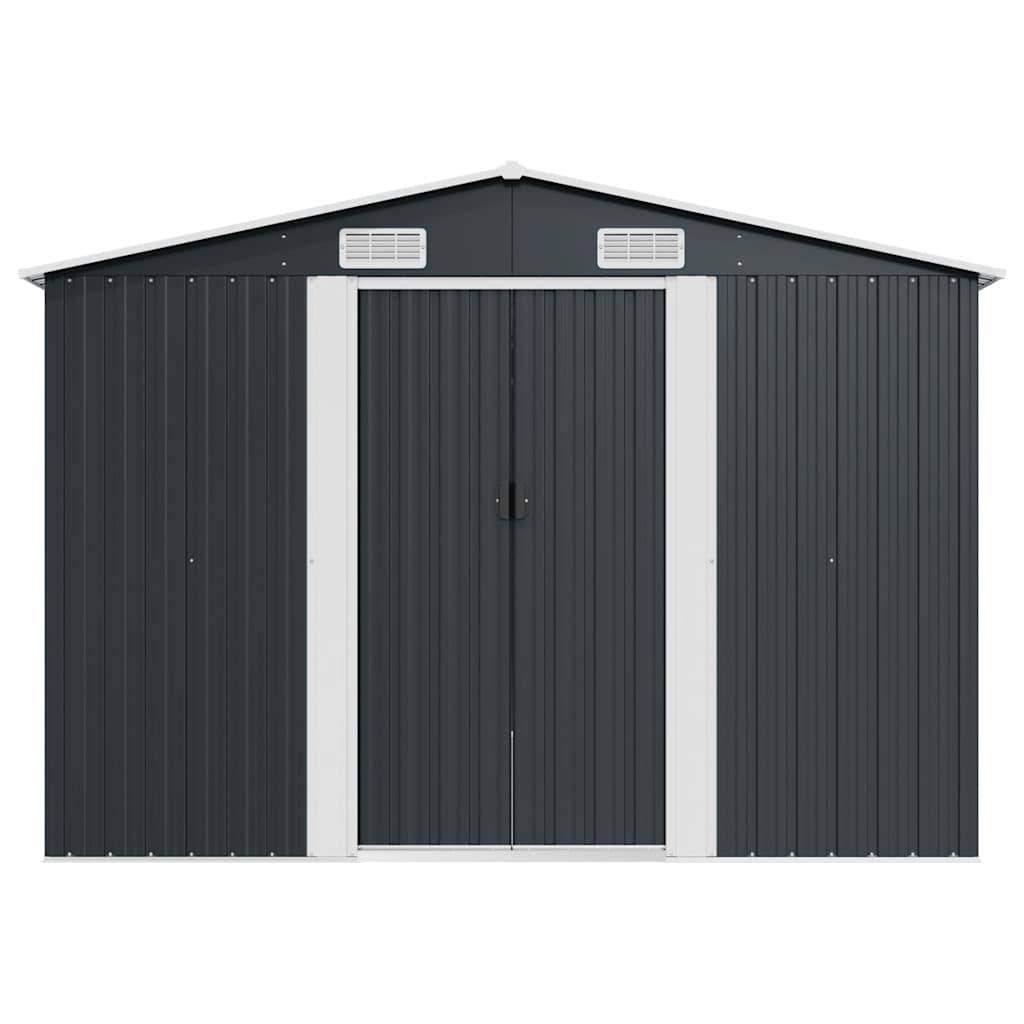 PANGIVO - Abri de jardin avec double porte coulissante - Acier galvanisé anthracite - 257x489x181 cm - Surface au sol 11,64m² - PANGIVO - Image 5