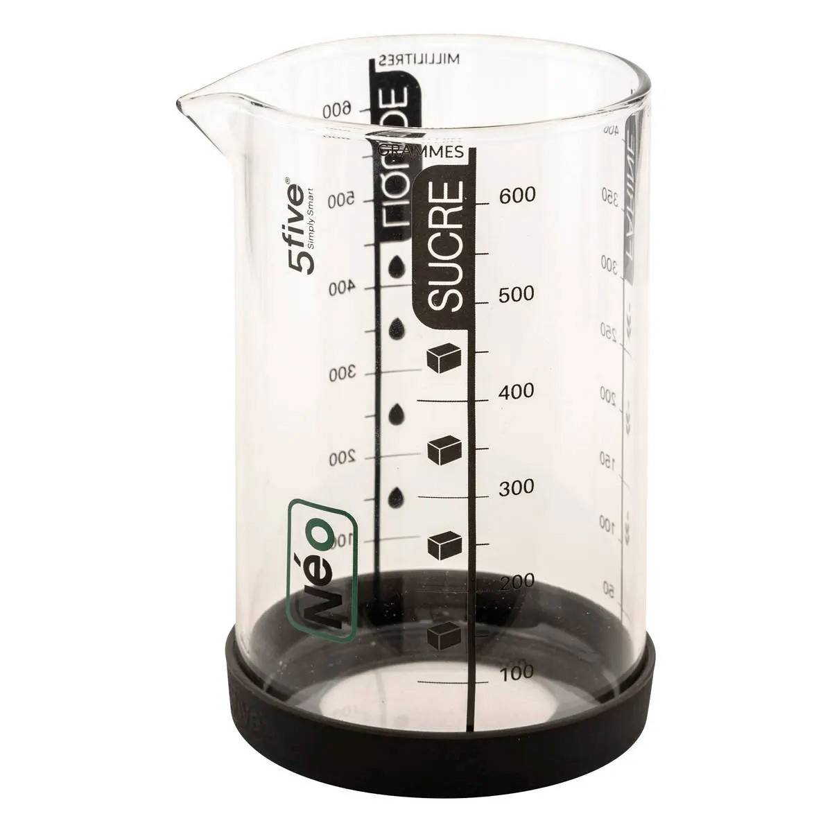 Verre Doseur Gradué "Silitop" 0,6L Transparent & Noir - Image 1