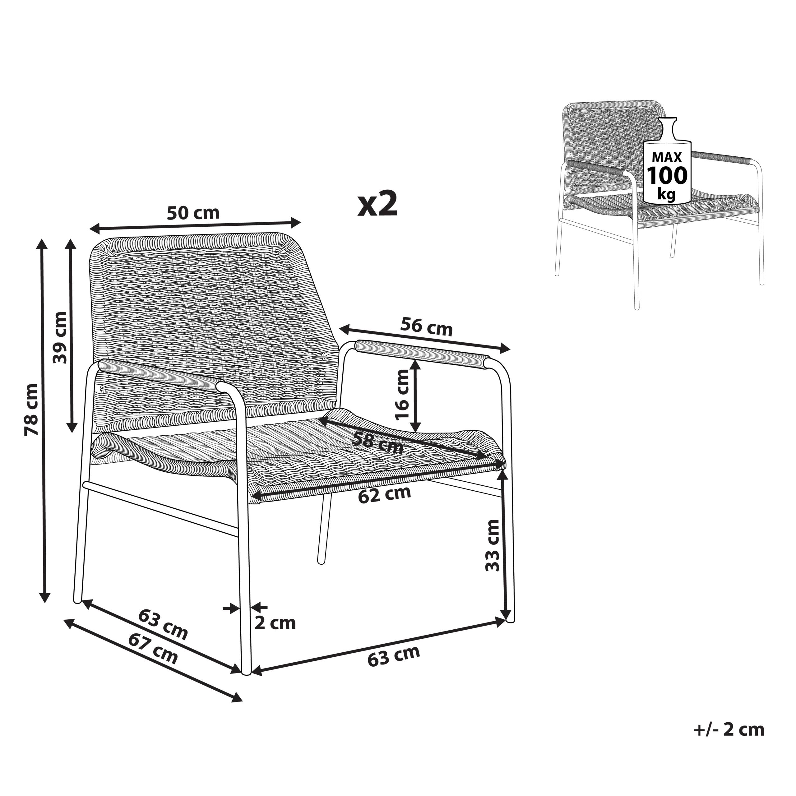 Fauteuil Polyrotin Naturel PRASIMO - Beliani - Image 2