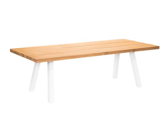 Ensemble table de jardin en teck Seychelles + 2 bancs en teck + 2 fauteuils - 10 places - Jardiline - Image 2