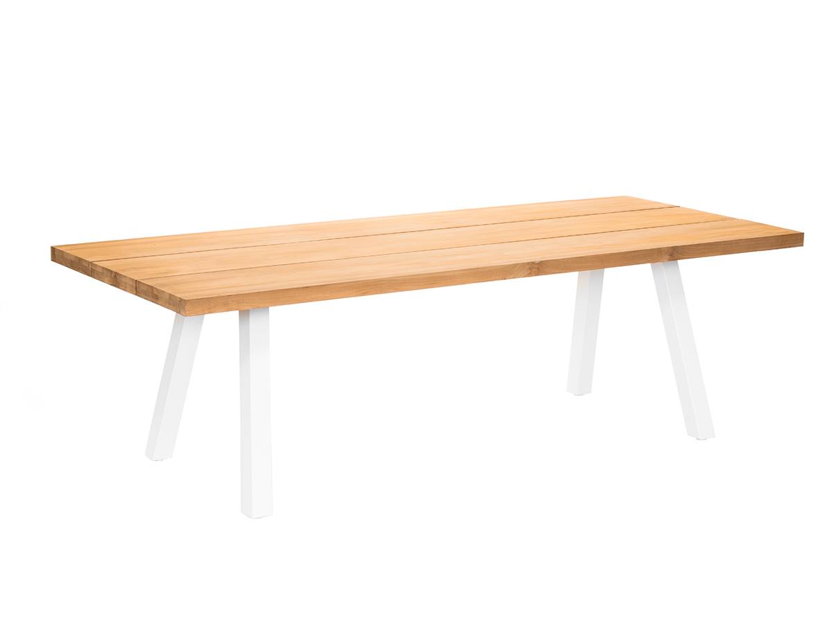 Ensemble table de jardin en teck Seychelles + 2 bancs en teck + 2 fauteuils - 10 places - Jardiline - Image 2