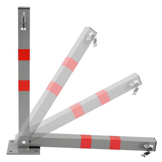 4 x Poteau de Parking Carré Rabattable - Hauteur 70 cm - 3 Clés - en Acier - Barrière Borne de Stationnement Repliable - Image 3