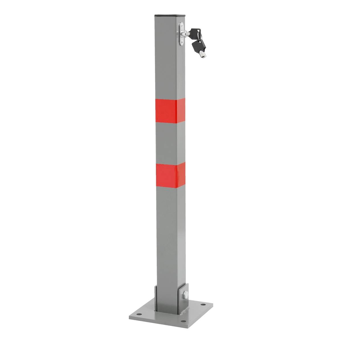 4 x Poteau de Parking Carré Rabattable - Hauteur 70 cm - 3 Clés - en Acier - Barrière Borne de Stationnement Repliable - Image 2