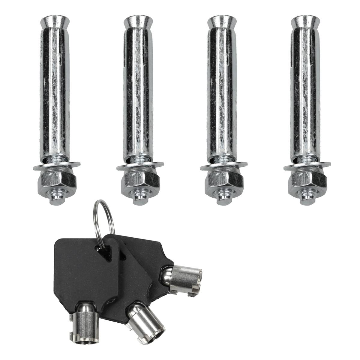 4 x Poteau de Parking Carré Rabattable - Hauteur 70 cm - 3 Clés - en Acier - Barrière Borne de Stationnement Repliable - Image 5