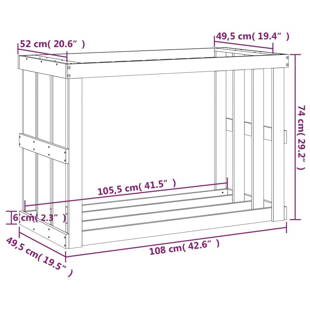 Range-bûches de jardin blanc avec jardinière 108x52x74 cm – ComfortXL Outdoor Living - Image 9