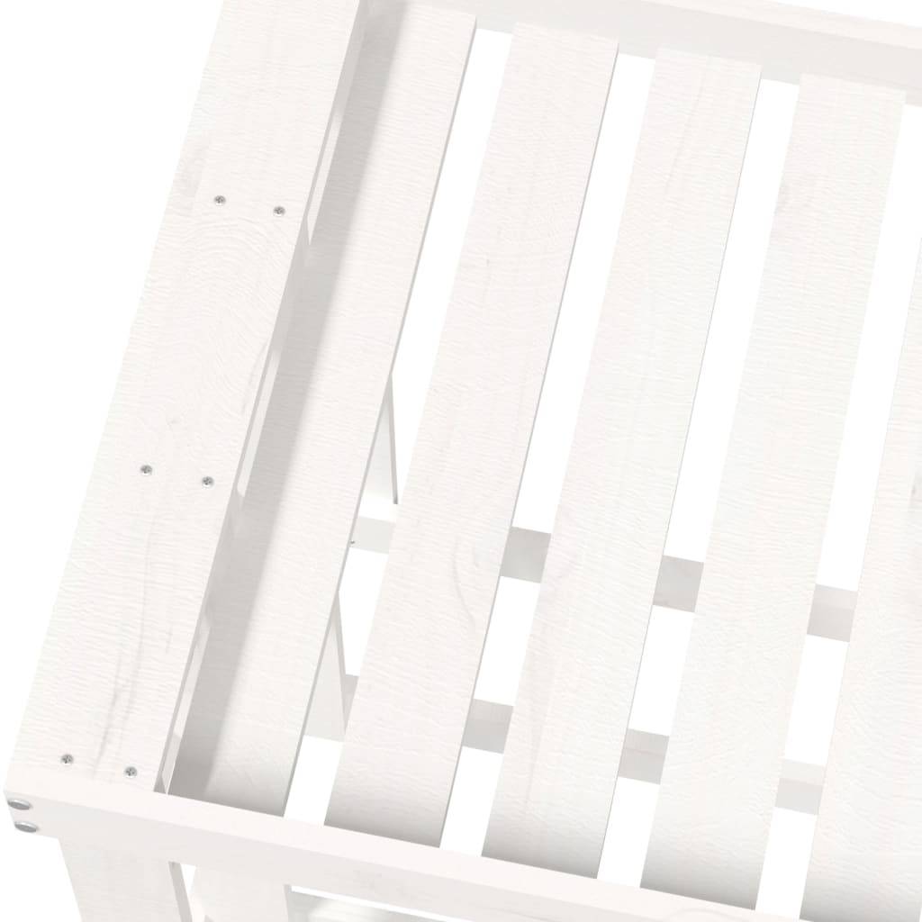 Range-bûches de jardin blanc avec jardinière 108x52x74 cm – ComfortXL Outdoor Living - Image 7