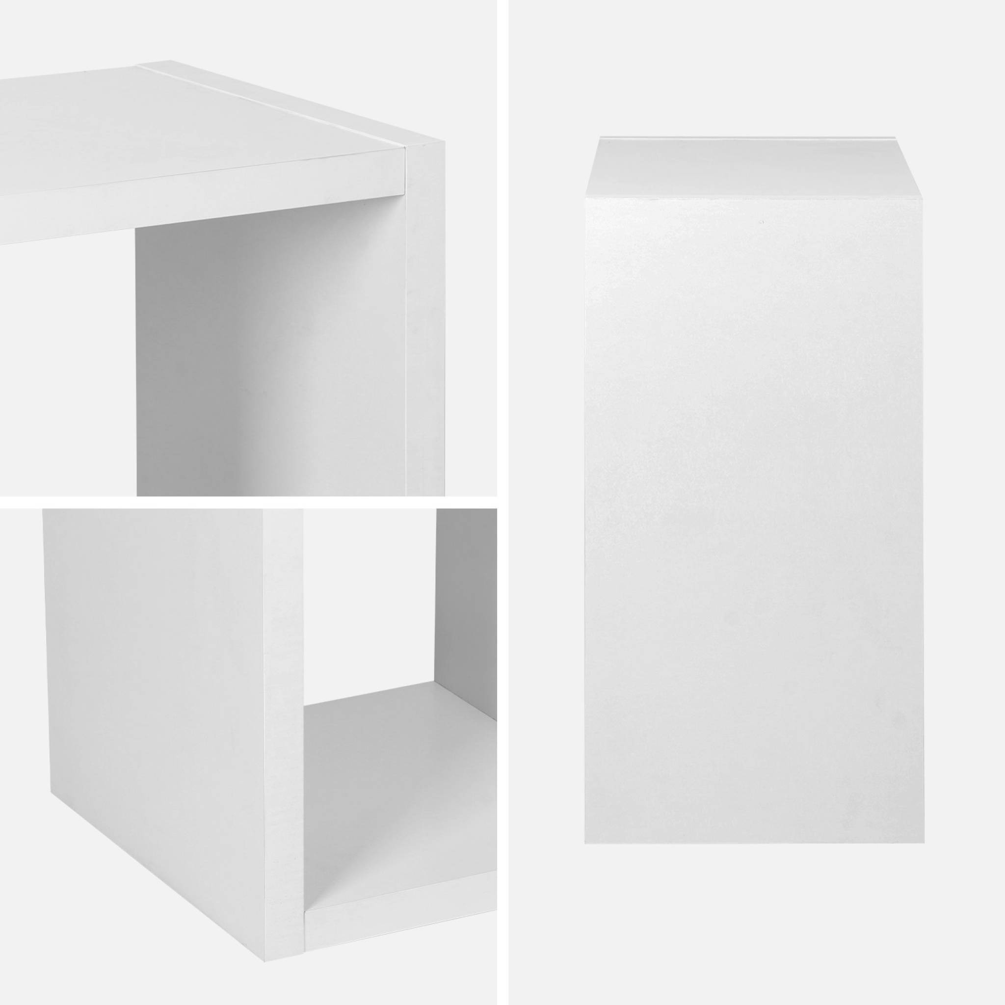 sweeek - Etagère bibliothèque cubique 2 niveaux 4 compartiments. casiers. effet bois blanc. L 76 x P 39 x H 76cm | sweeek - Image 7