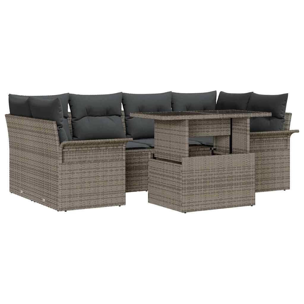 ComfortXL - Salon de jardin 6 places en polyrotin Gris modulable avec table et coussins – ComfortXL Outdoor Living - Image 2