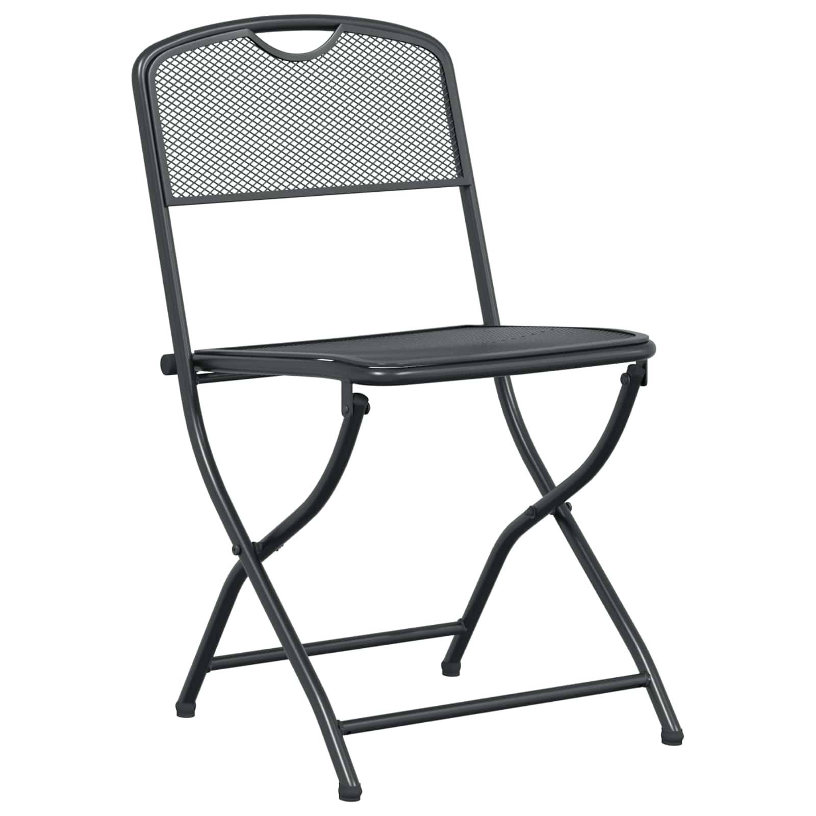 Chaises de jardin 2 pcs Fer Anthracite 52,5 x 46 x 82 cm - PANGIVO - Image 3