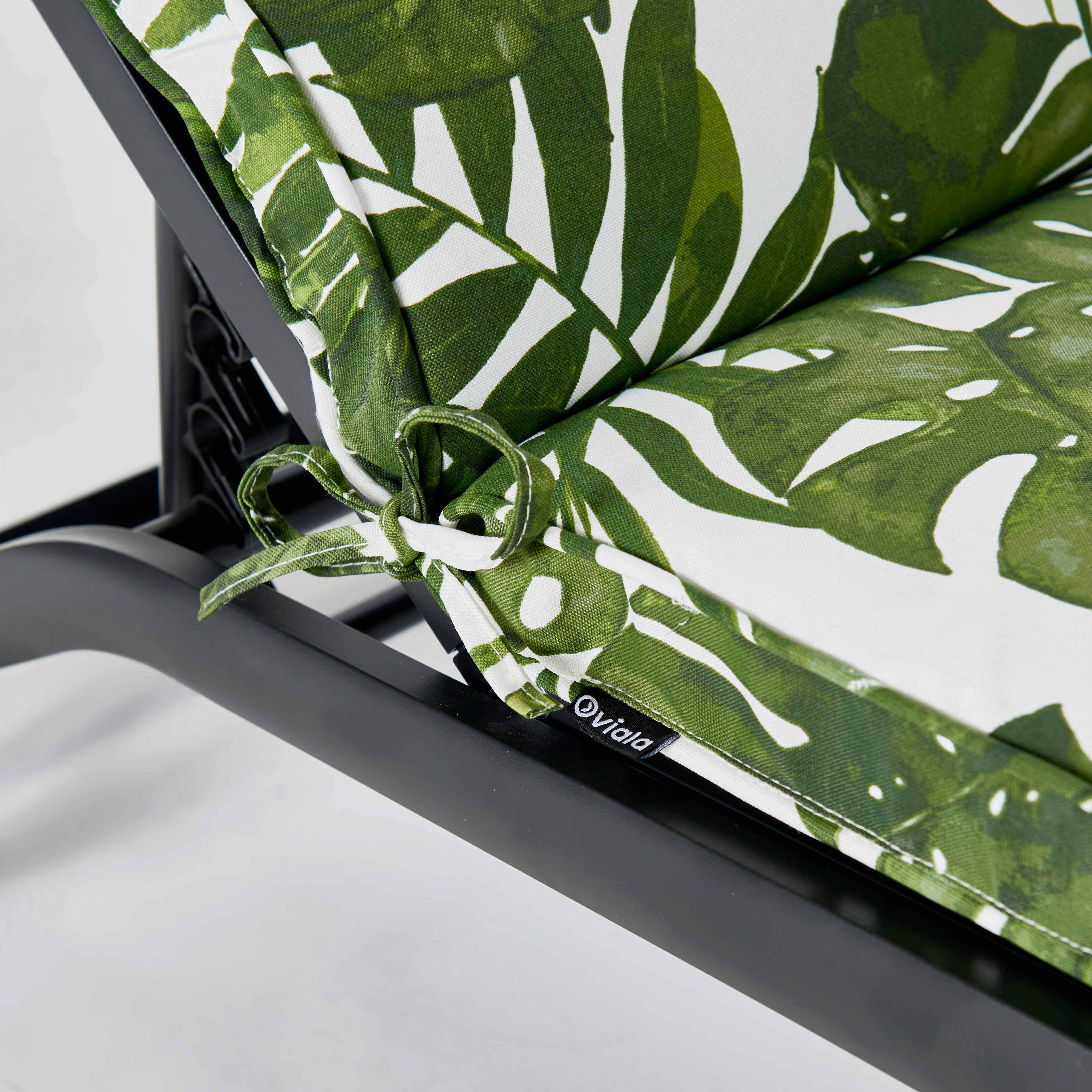 Oviala - Coussin bain de soleil polyester blanc et vert 186 x 60 x 5 cm Corboda - Oviala - Imagen 4