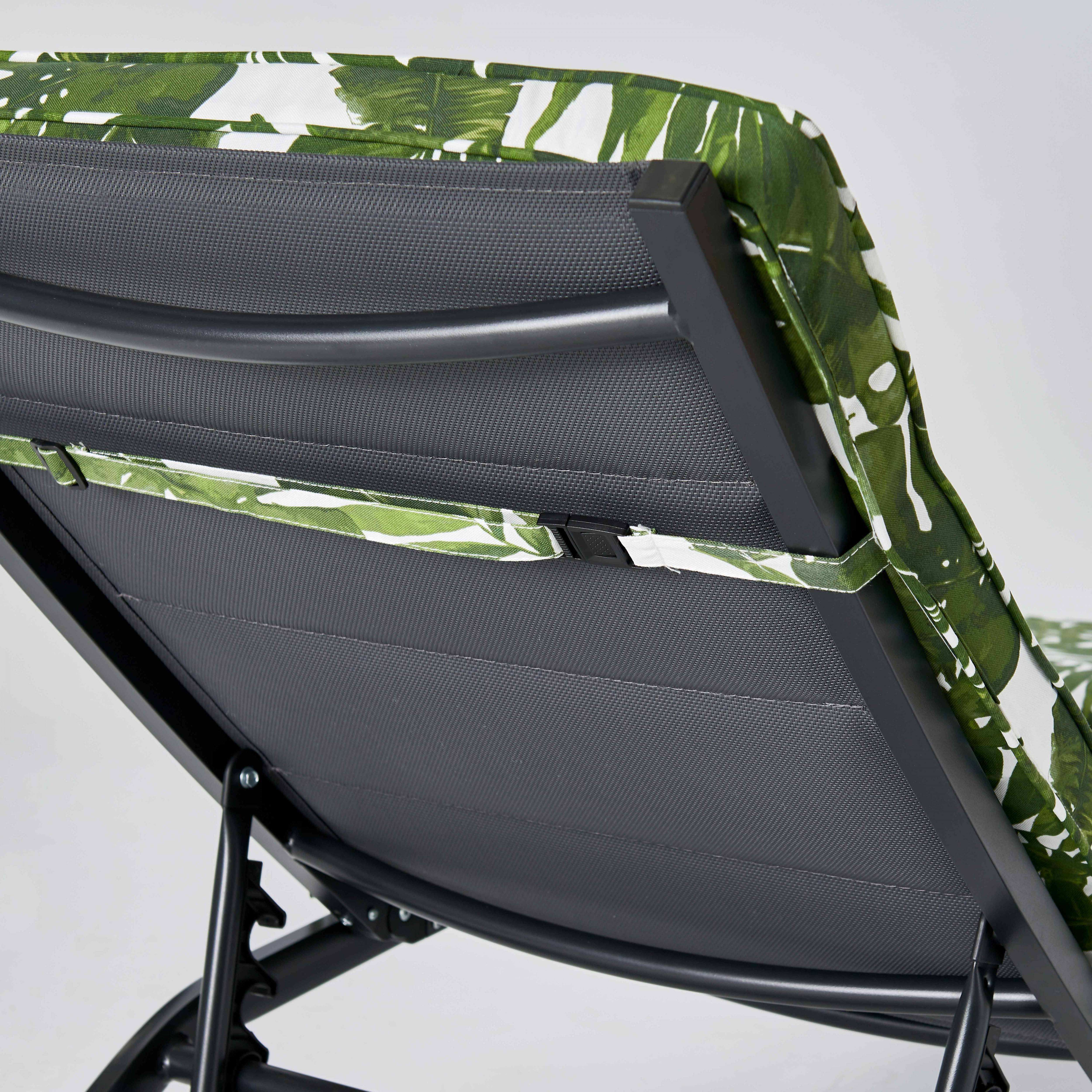 Oviala - Coussin bain de soleil polyester blanc et vert 186 x 60 x 5 cm Corboda - Oviala - Imagen 6