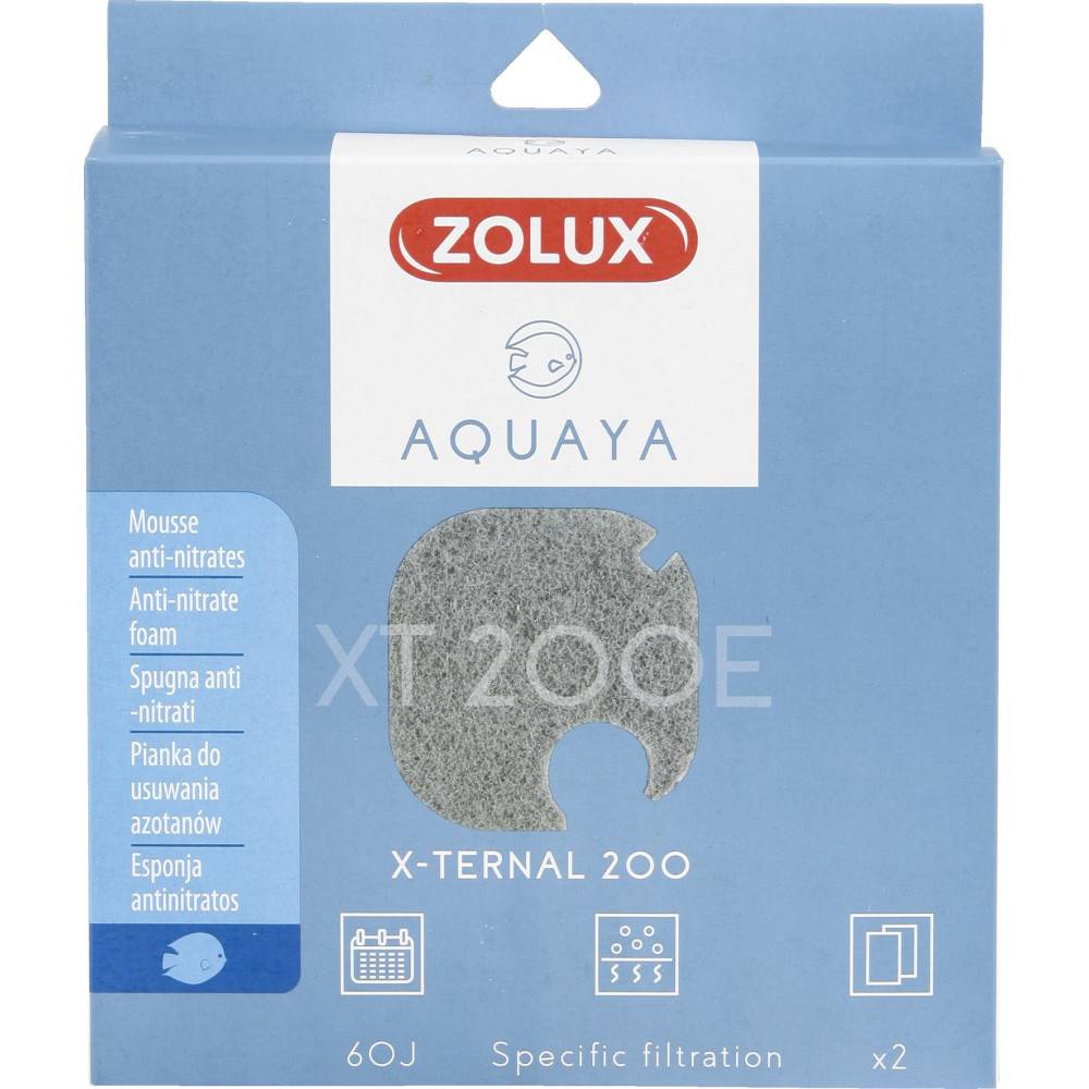 Zolux - Filtre pour pompe x-ternal 200, filtre XT 200 E mousse anti nitrates x2 pour aquarium. - Image 1