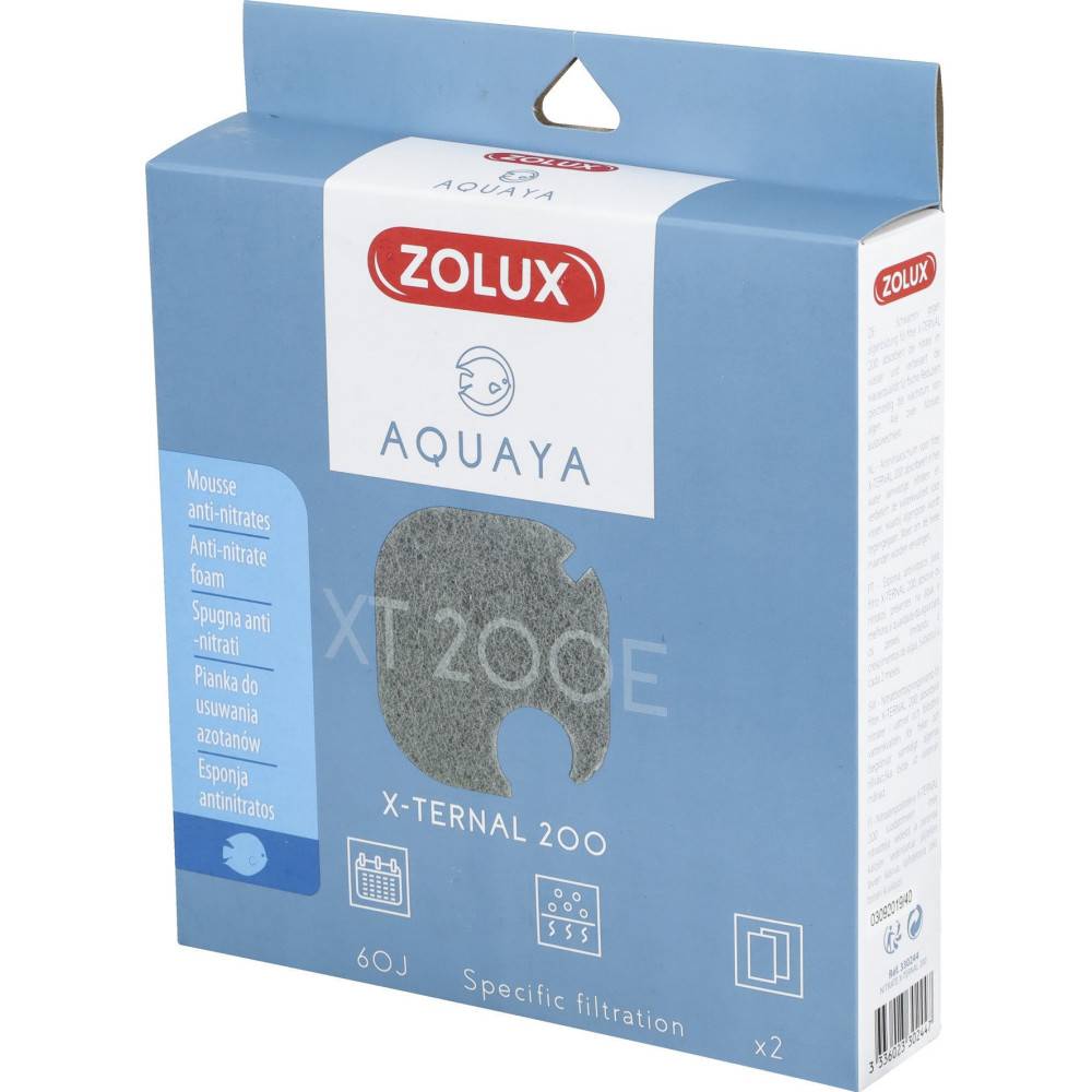 Zolux - Filtre pour pompe x-ternal 200, filtre XT 200 E mousse anti nitrates x2 pour aquarium. - Image 3