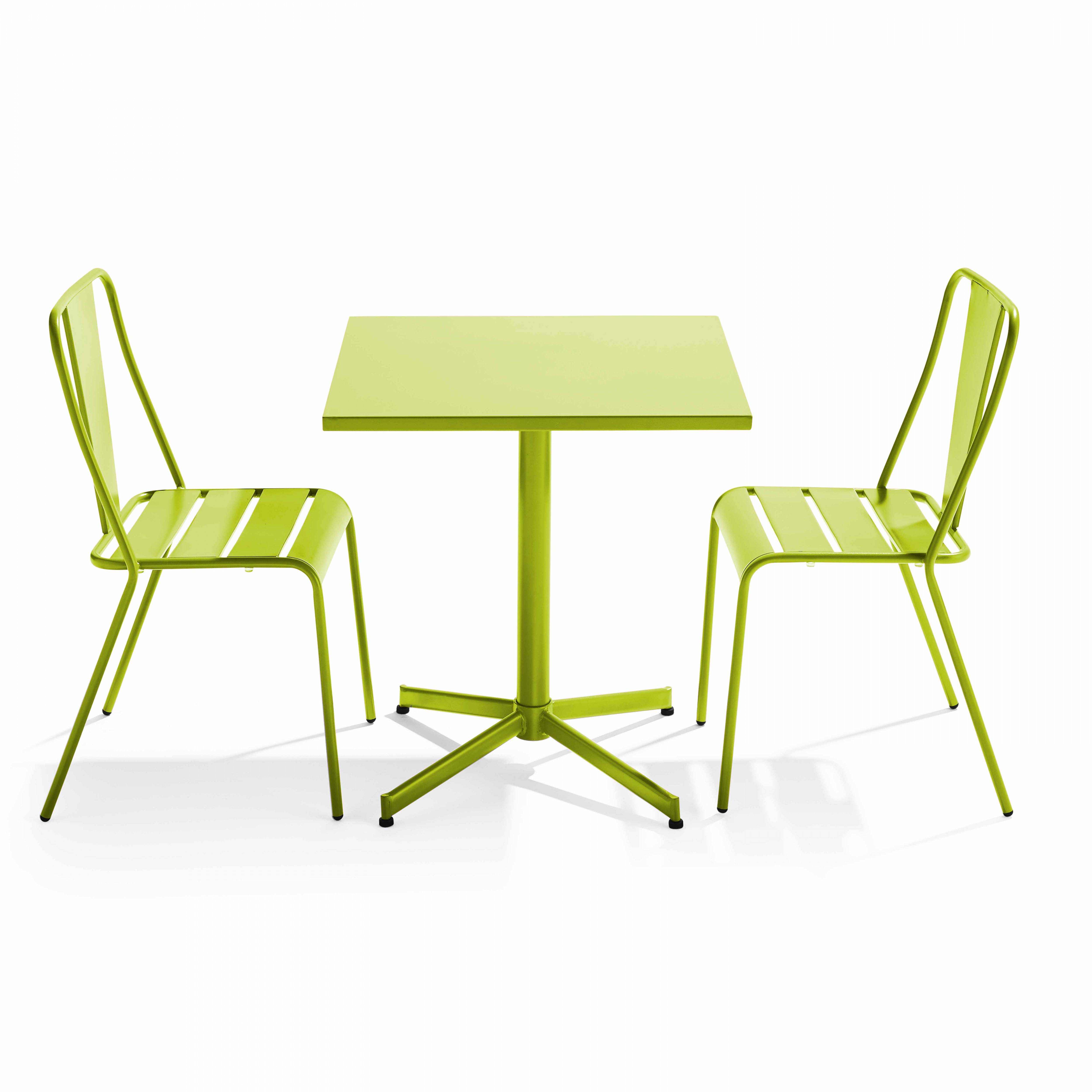 Oviala - Ensemble table inclinable de jardin et 2 chaises vert Palavas - Oviala - Image 1