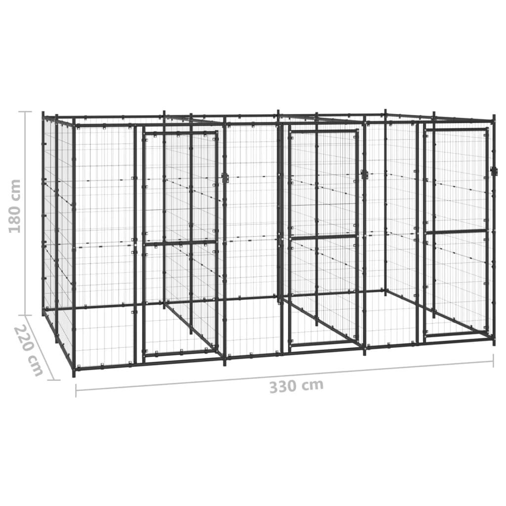 Vidaxl - Chenil extérieur Acier 7,26 m² vidaXL 3082261 - Imagen 3