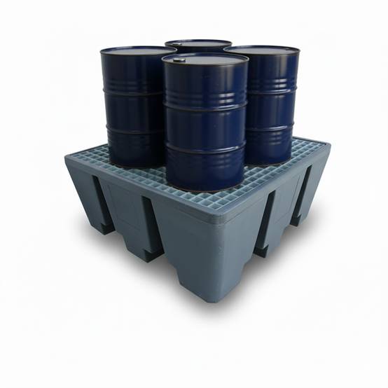 Bac de rétention pehd 475l eco pour 4 fûts - plast'up rotomoulage - Image 1