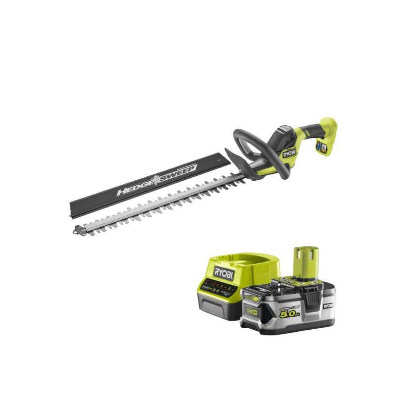 Ryobi - Pack RYOBI Taille-haies 18V One+ - LINEA - 50 cm - RY18HT50A-0 - 1 Batterie 5.0Ah - 1 Chargeur rapide RC18120-150