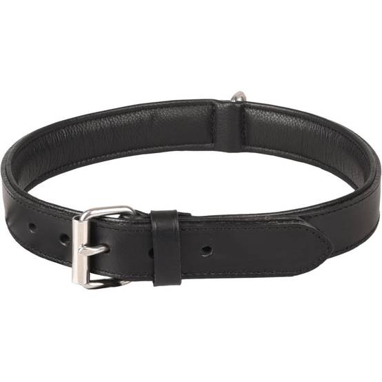 Flamingo - Collier Cuir XXL 52-61 cm ARIZONA noir pour chien. - Image 1