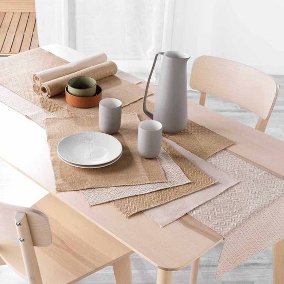Chemin de Table en Jute "Modalie" 35x140cm Beige - Image 3