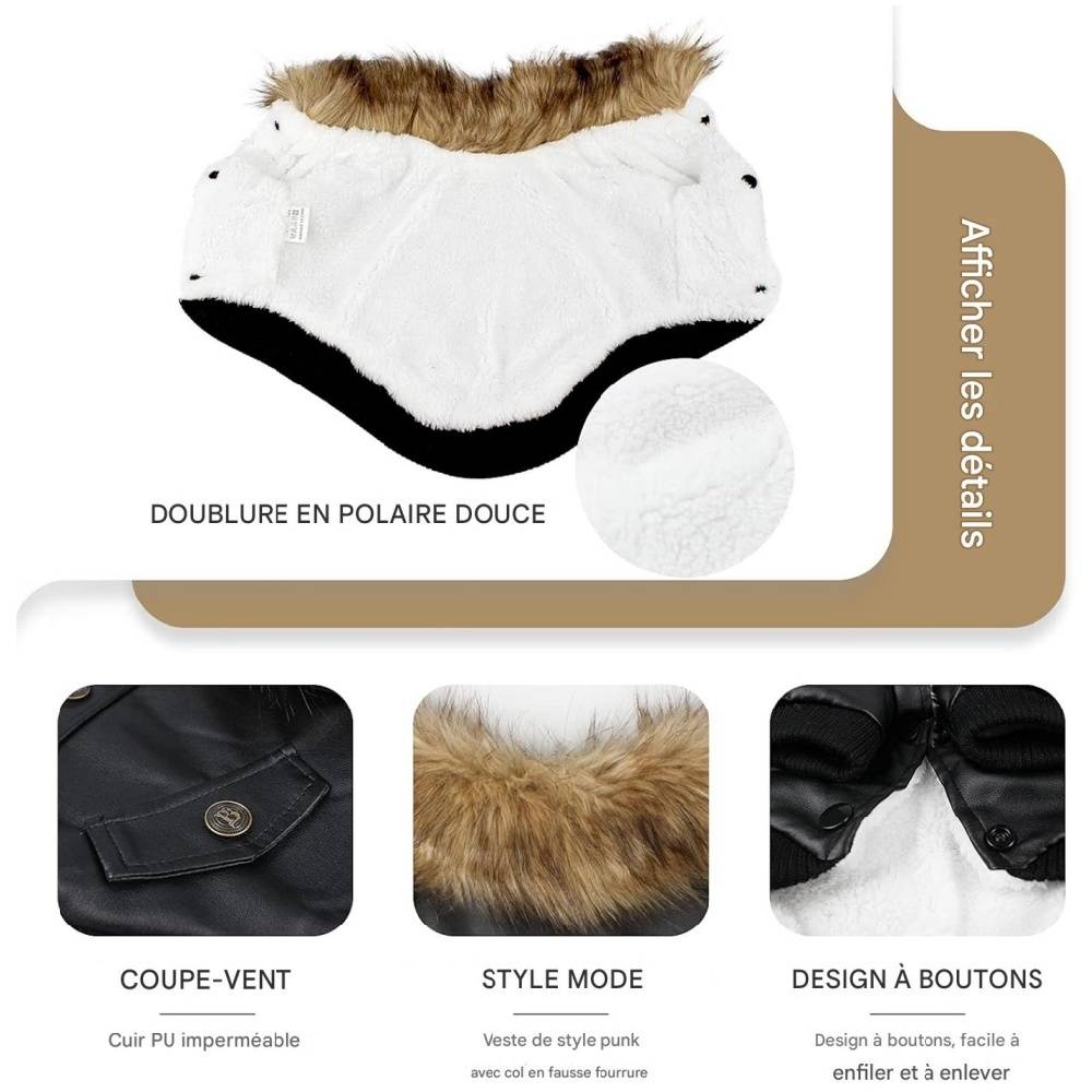 Manteau en cuir pour chiens - M - Image 3
