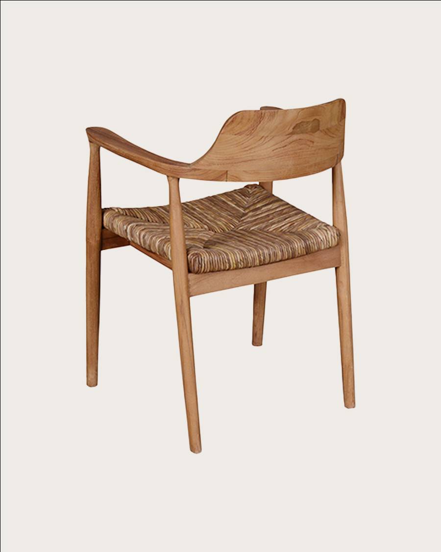 Zaha - Lot de 2 chaises en teck massif et paille - UNIQKA - Imagen 6