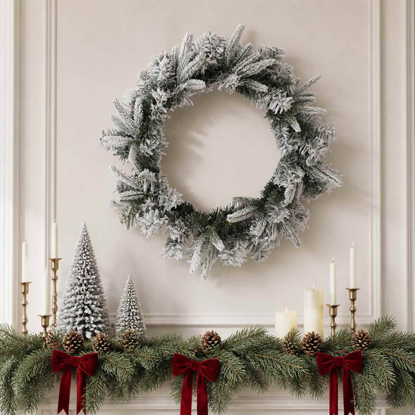 Vidaxl - Couronne de Noël Vert et blanc Ø 30 cm PVC et PE vidaXL 42056968 - Image 1