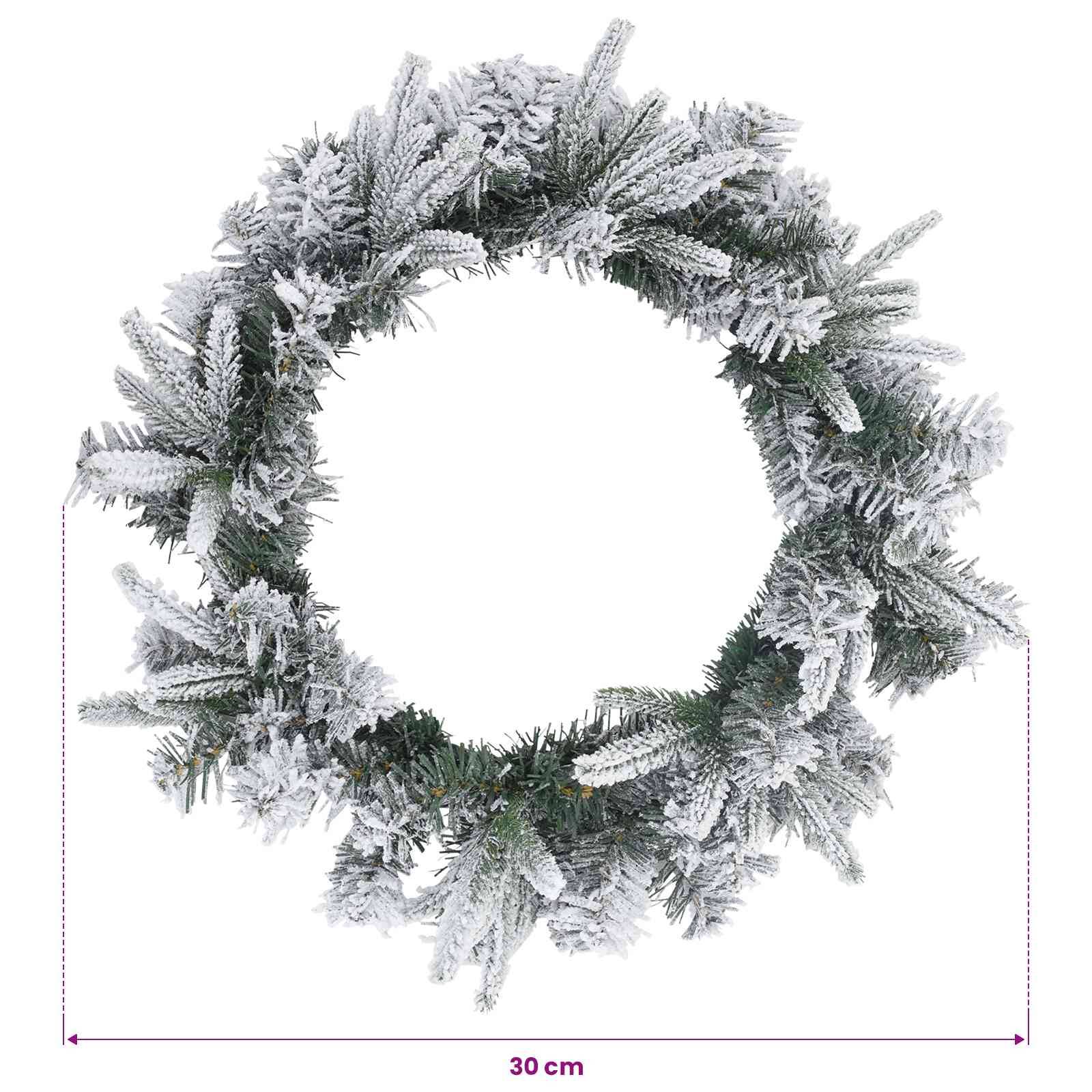 Vidaxl - Couronne de Noël Vert et blanc Ø 30 cm PVC et PE vidaXL 42056968 - Image 3
