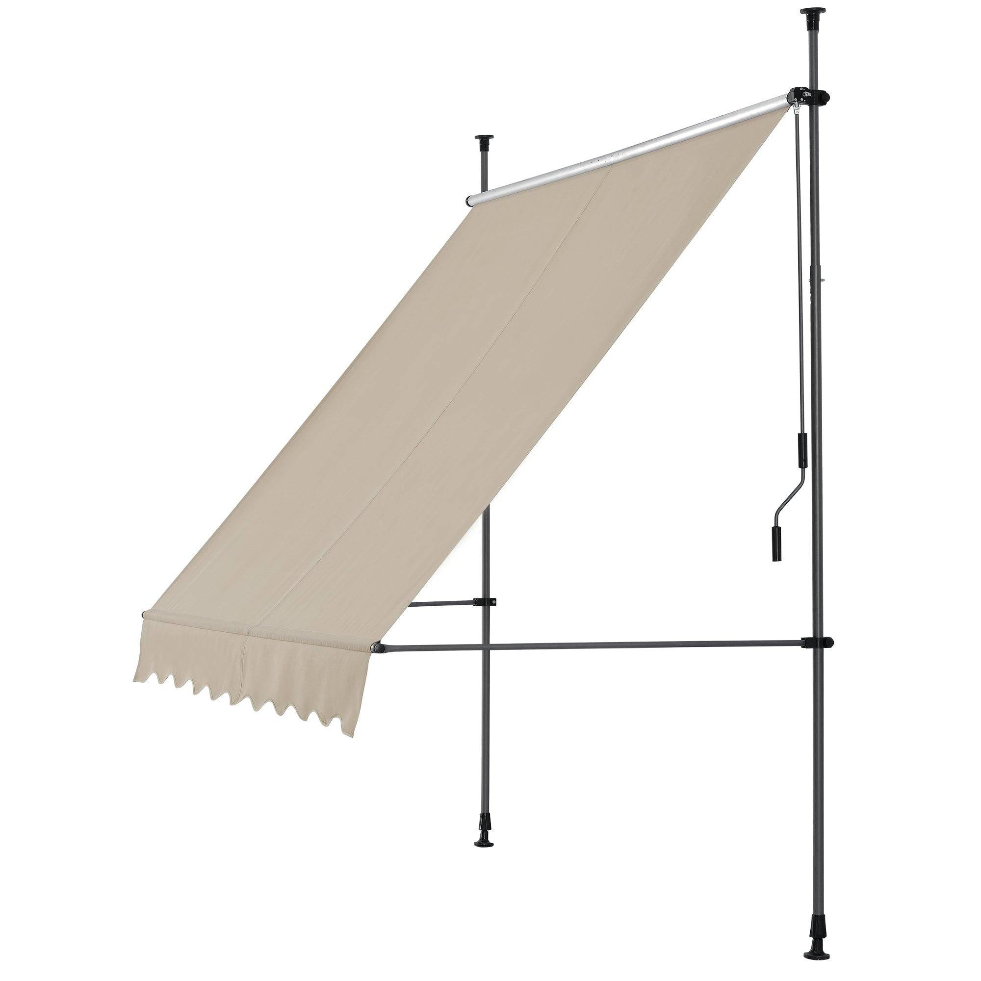 Helloshop26 - Brise-soleil métal et polyester hauteur variable 150 x 120 x 200-300 cm sable - Imagen 1