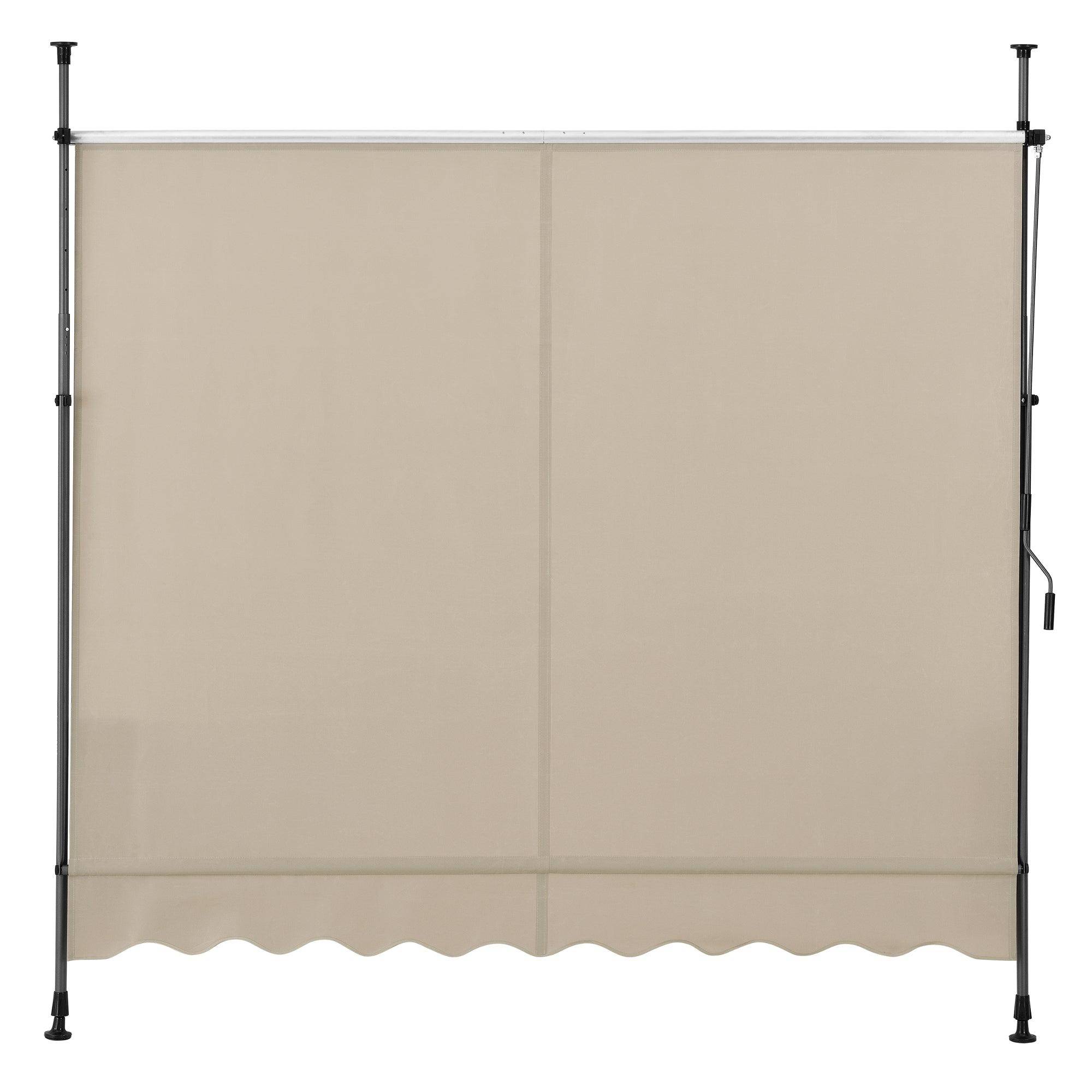 Helloshop26 - Brise-soleil métal et polyester hauteur variable 150 x 120 x 200-300 cm sable - Imagen 3