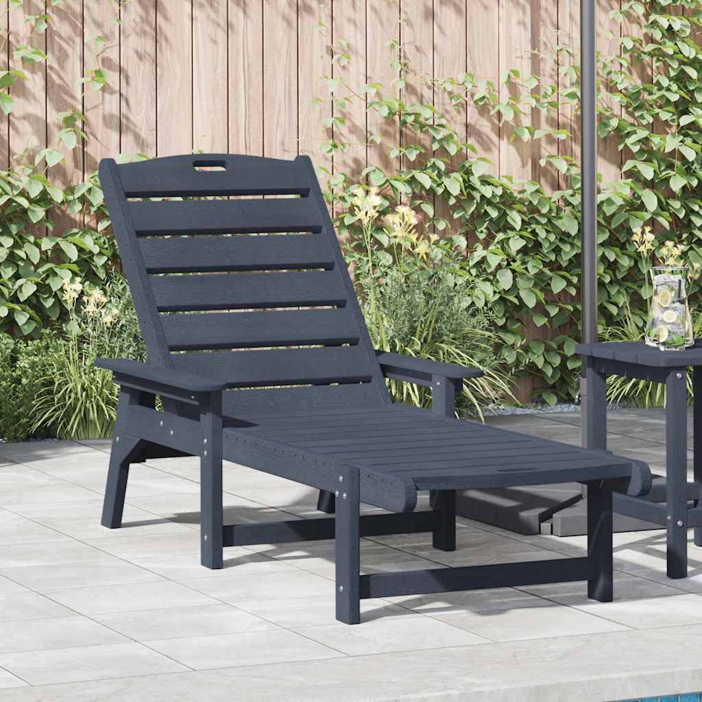 PANGIVO - Transat Bleu marine HDPE 195,5 x 53 x 98,5 cm - PANGIVO