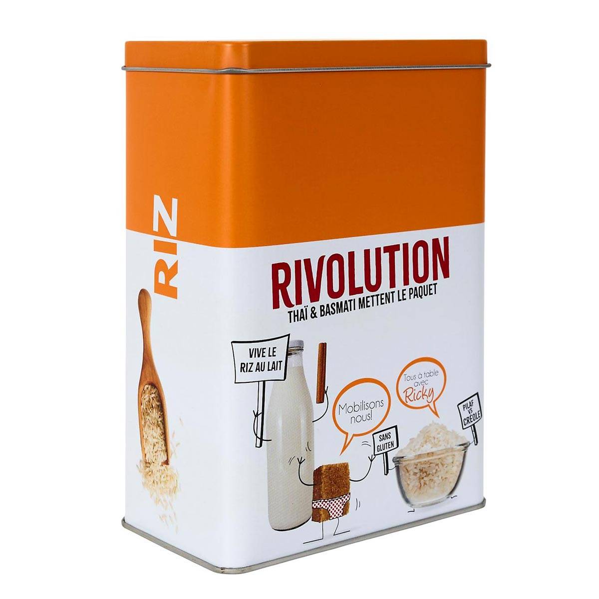 Cook Concept - Boîte à Riz en Métal "Ludique" 18cm Orange - Image 1