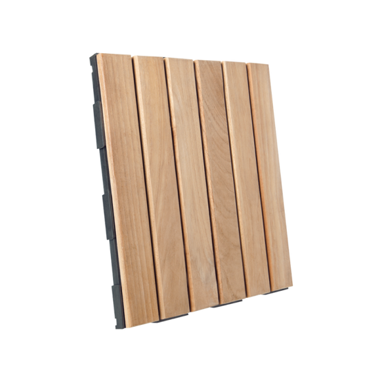 Dalle en bois teck naturel (lot de 4) - Miel 30 x 30 cm - Snap & Go - Imagen 4