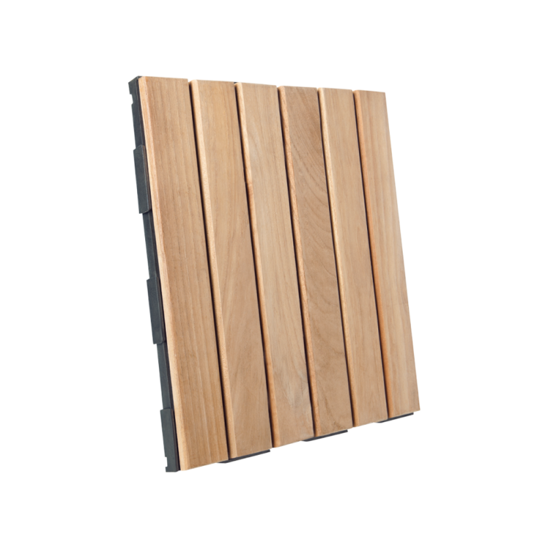 Dalle en bois teck naturel (lot de 4) - Miel 30 x 30 cm - Snap & Go - Imagen 4