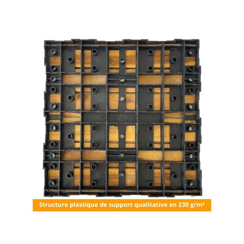 Dalle en bois teck naturel (lot de 4) - Miel 30 x 30 cm - Snap & Go - Imagen 6
