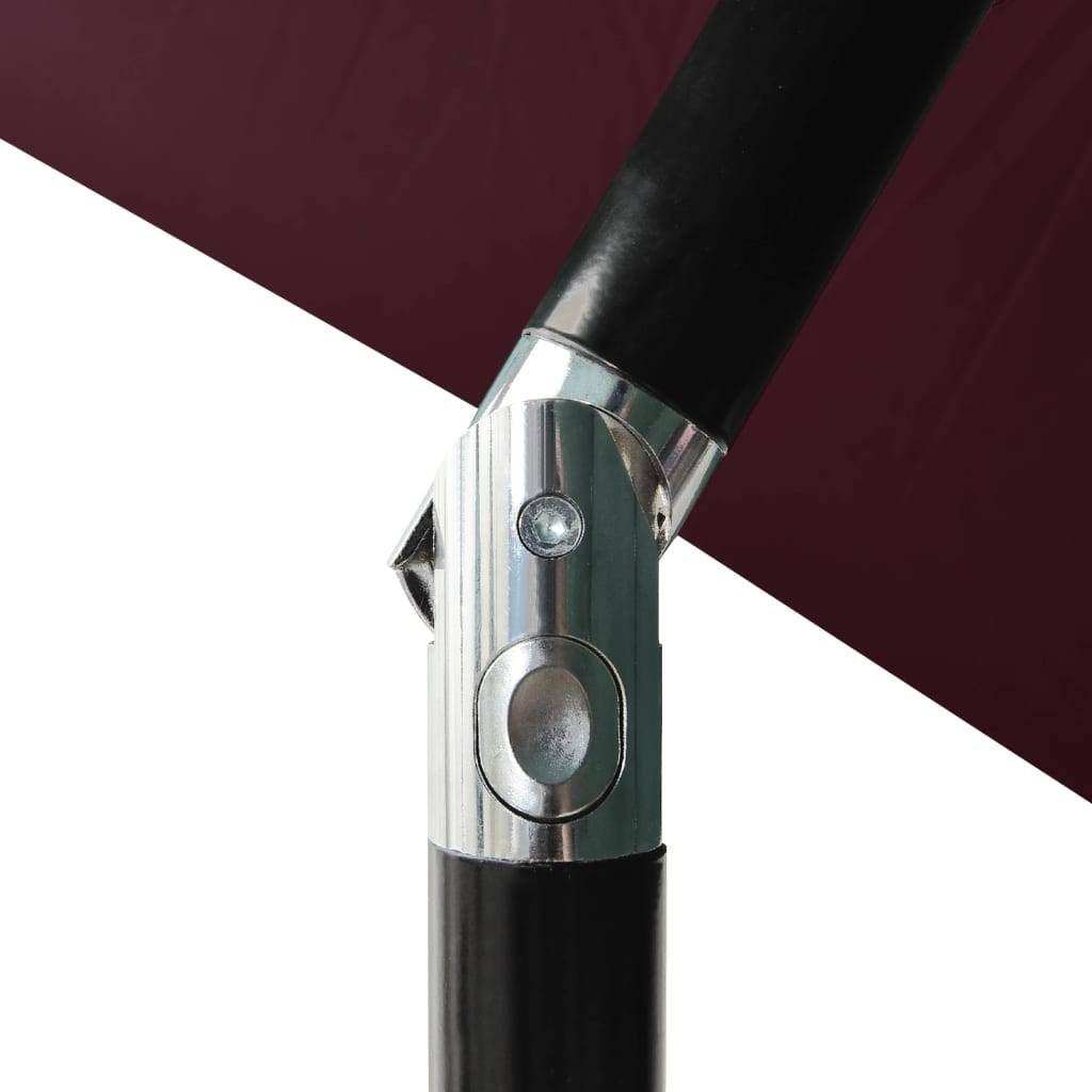 Helloshop26 - Parasol à 3 niveaux avec mât en aluminium 2 m bordeaux - Imagen 6