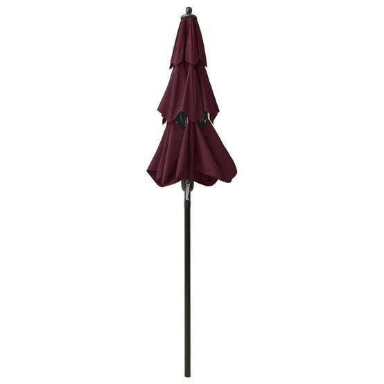Helloshop26 - Parasol à 3 niveaux avec mât en aluminium 2 m bordeaux - Imagen 4